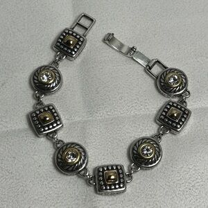 Brighton Heiress Bracelet Two-tone Silver Plated 8" Adjustable